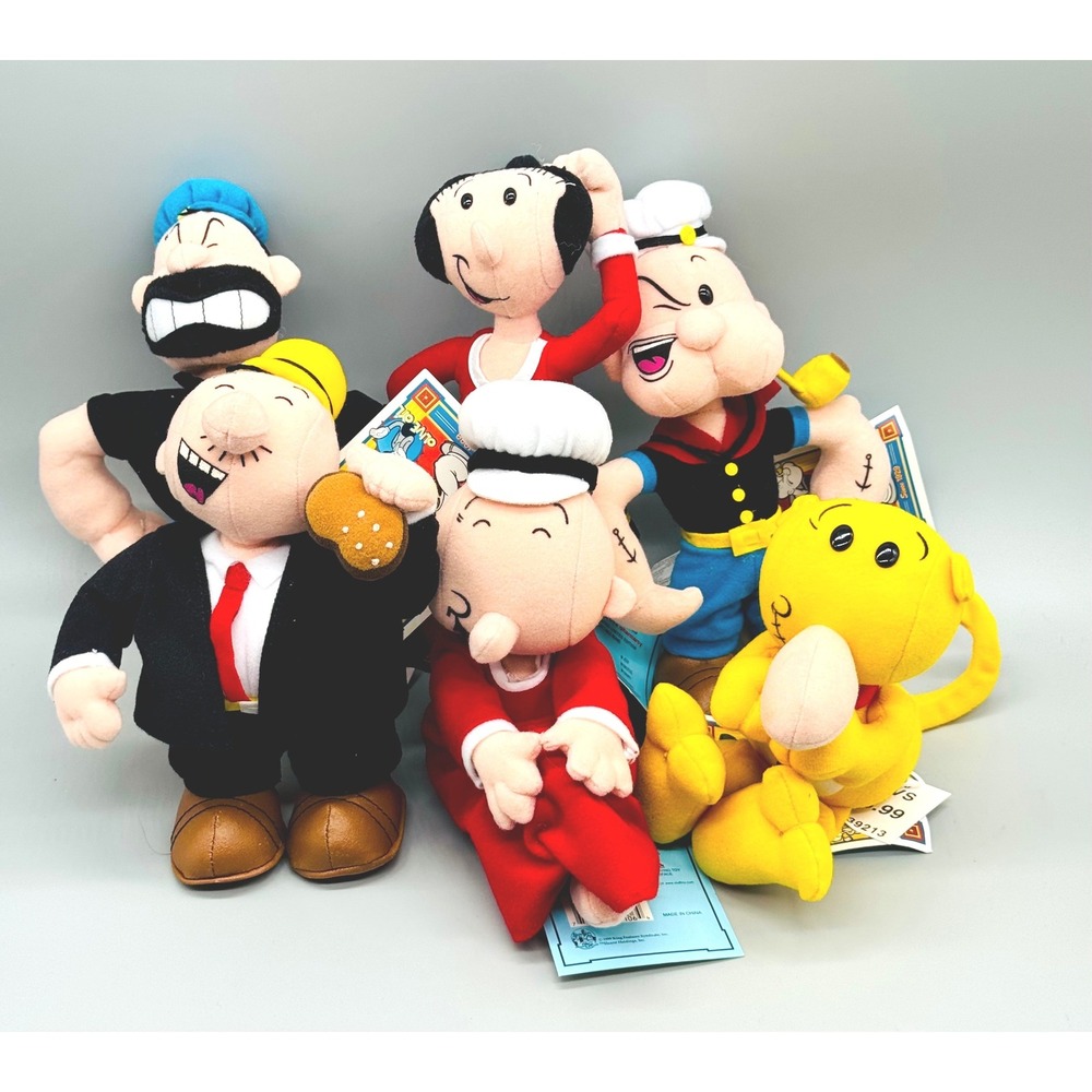 Stuffins Popeye Friends Plush Lot of 6 CVS Limited Edition 1999 TAGS